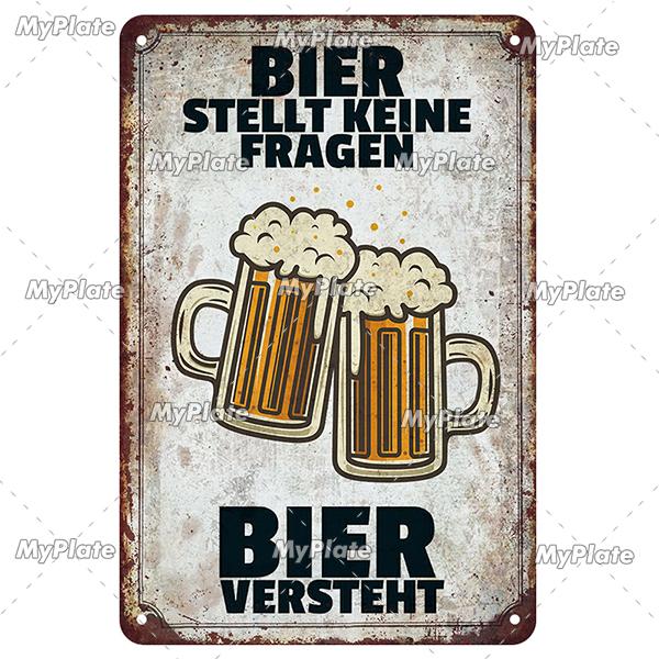 Retro Drink Bier Beer Metal Sign Vintage Plaque Tin Sign Plate Wall Decor For Bar Club Man Cave Bar Plate Drinking Poster Custom