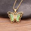 Nidin Top Quality Austrian Crystal Zircon 10 Colors Butterfly Pendant For Women Female Colorful Animal Necklace Jewelry Gifts