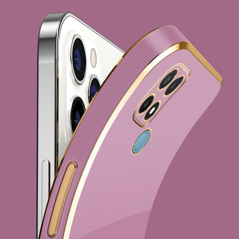 For OPPO A15 A15S Case Luxury Square Plating OPPO A35 2021 Phone Case ShockProof Silicone Back Cover Fundas