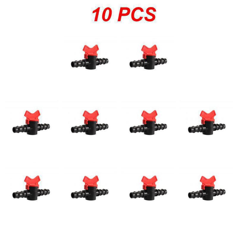 1~10PCS Waterstop Barb Connector Mini Valve 16mm 20mm 25mm 4/7mm 8/11mm Drip Irrigation Garden Hose 1/4 1/2 3/4 Watering System