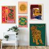Buntes Abstraktes Poster Tiger Leopard Schlange Tropischer Dschungel Leinwandbild und Drucke Wandkunst Bilder Wohnzimmer Dekoration