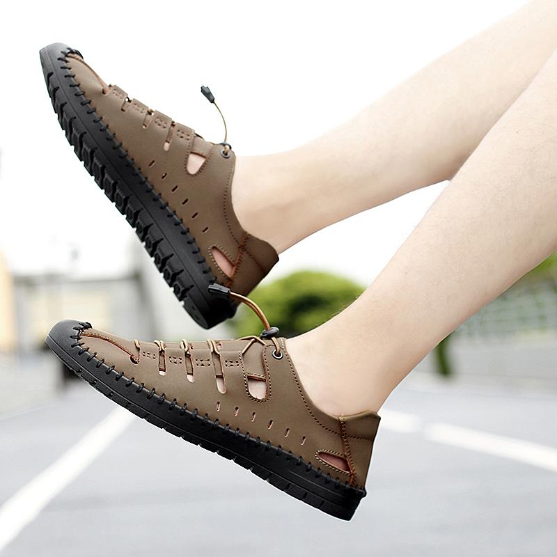 Outdoor Sandals Men Breathable Casual Shoes For Men Summer Beach Sneakers Male Large Size 48 Casual Leather Sandals