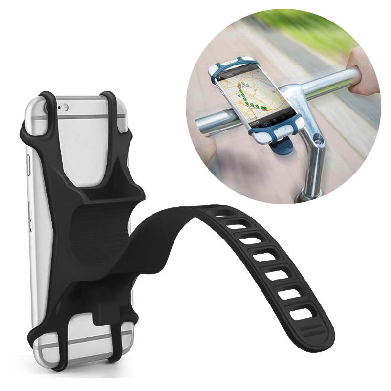 Universal Silicone Bike Bicycle Phone Holder Mobile Phone Motorcycle Handlebar Bracket Stand for 16 17 Pro Max