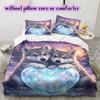 Two animals and lovePattern Bedding Quilt Set Quilt Cover Pillowcase Home Decoration Birthday Gift (1 * duvet cover + 2 * pillowcase, without core)