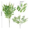 Artificial Willow Bouquet Fake Green Leaves for Wedding Home Table Vase Decoration Jungle Party DIY Plants Wreath
