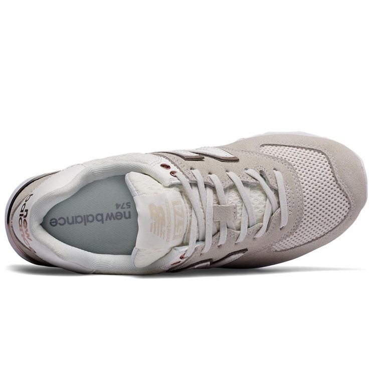 New Balance Nb 574 Retro Suede Mesh Fabric Synthetic Leather Low Top Casual Running Shoes Women Sneaker Light-Gray WL574FSA