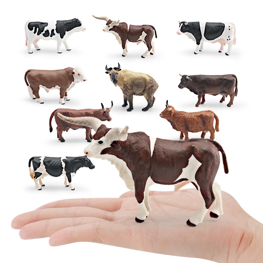 PVC Bauernhof Kuh Langhorn Bulle Gelbes Vieh Modell Für Kinder Lernspielzeug Und Heimdekoration