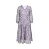 Jiu Zi Annakou French Romantic Floral V-Neck Chiffon Waist Dress