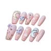 Unique Pink Dream Island Wearable Armor Nail Art Stickers Handcrafted Phototherapy Cute Sweet Fresh Minimalistic Love Heart Pattern