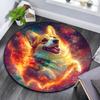 Cosmic Corgi Round Area Rug,Carpet Rug for Living Room Bedroom Sofa Playroom Decor,Non-slip Floor Mat