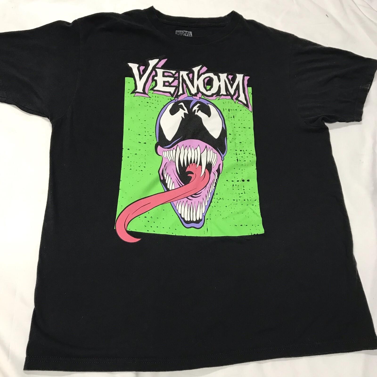Marvel Comics Venom Villain T-shirt Adult Size Large 100% Cotton Black Spiderman S