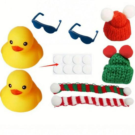 2025 New Style Halloween & Christmas Little Yellow Duck Windbreaking Car Ornament