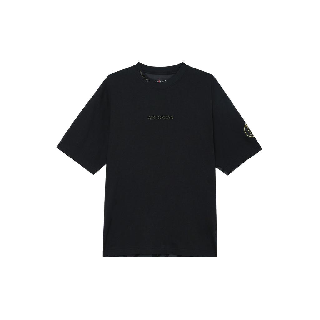 Jordan X PSG Collaboration Letter Print Crew Neck Casual Short Sleeve T-Shirt SS24 Men Tops Black FN5331-010