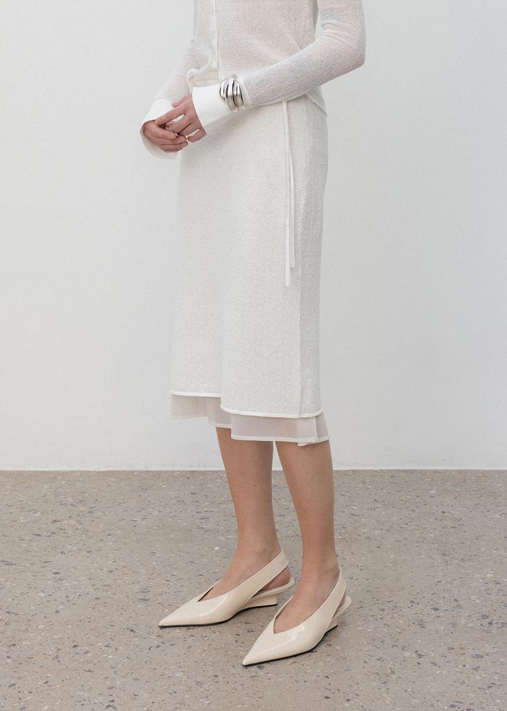 Umamung Crinkled Linen Layered Skirt_Off White