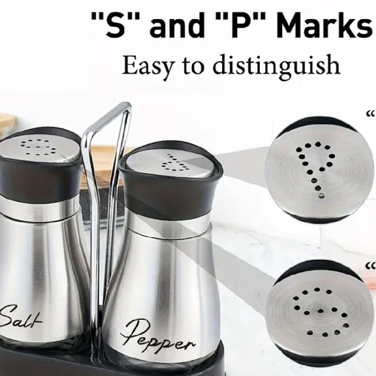 Rostfreie Salz-Pfeffer-Aufbewahrungsgläser mit sichtbarer Beschriftung für Picknicks, Camping, Esstische, Gewürzflasche