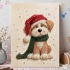 DIY Perlenmalset Süßer Welpe Weihnachten Stressabbau Basteln Rahmenloses 3D-Leinwandbild für Erwachsene Heimdekoration Geschenk
