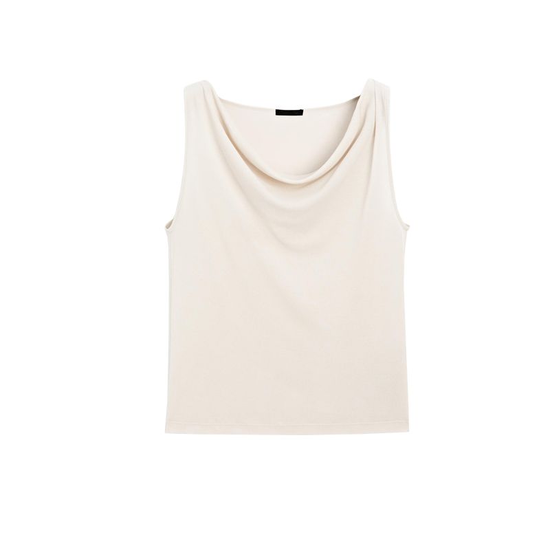 MD Summer Women's Clothing Minimalist Style Elegant Commute Style Comfortable Cotton Swing Collar Sleeveless T-shirt Top 6867532