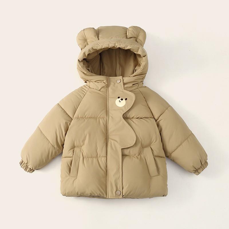 2026 Kids Thick Cotton Padded Jacket Toddlers Warm Hooded Outerwear Winter Unisex Baby Coat