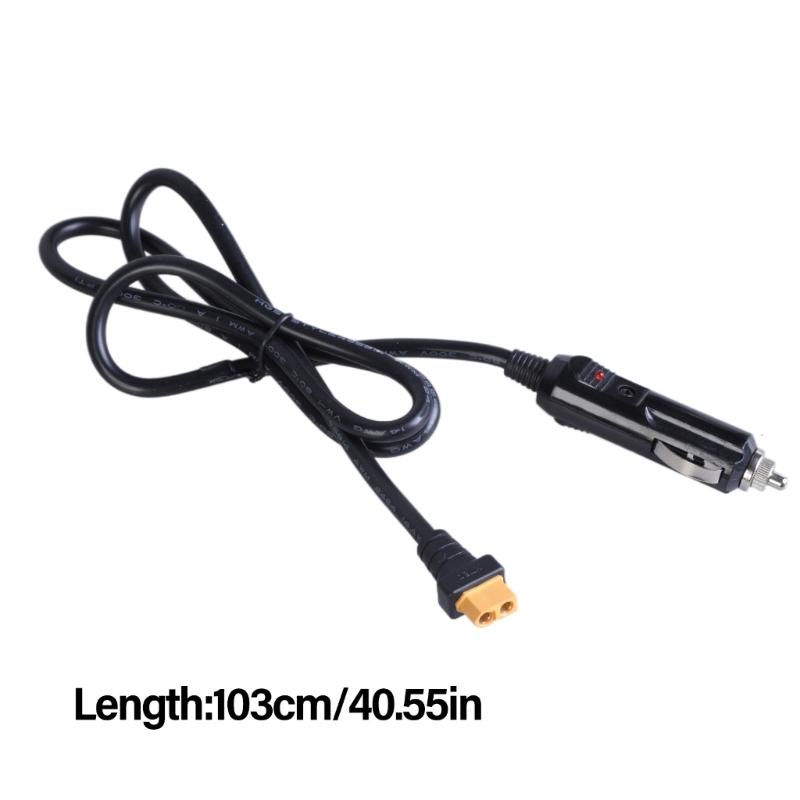 XT60 Extension Cable XT60 Female To Car Charger Male Connection Cord 12V/24V for Power Stations and Solar Generators