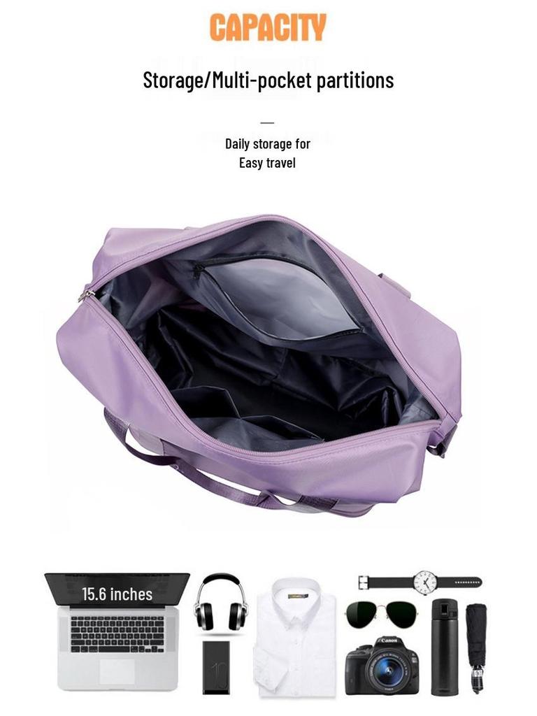 Unisex Expandable Large-Capacity Travel Duffel Bag with Wheels, Foldable Boarding Luggage for Business Trips and Shopping.