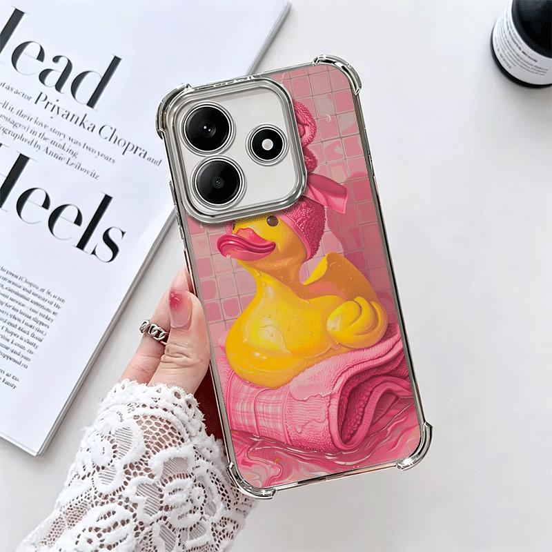 

Rubber Ducks Swimming Pool Soft Phone Case For Xiaomi Redmi Note 14 15 Pro Plus 13 12 11S 11T 5G 10 9S 9 Plating Anti-Fall Funda Redmi Note 11 Pro 5G