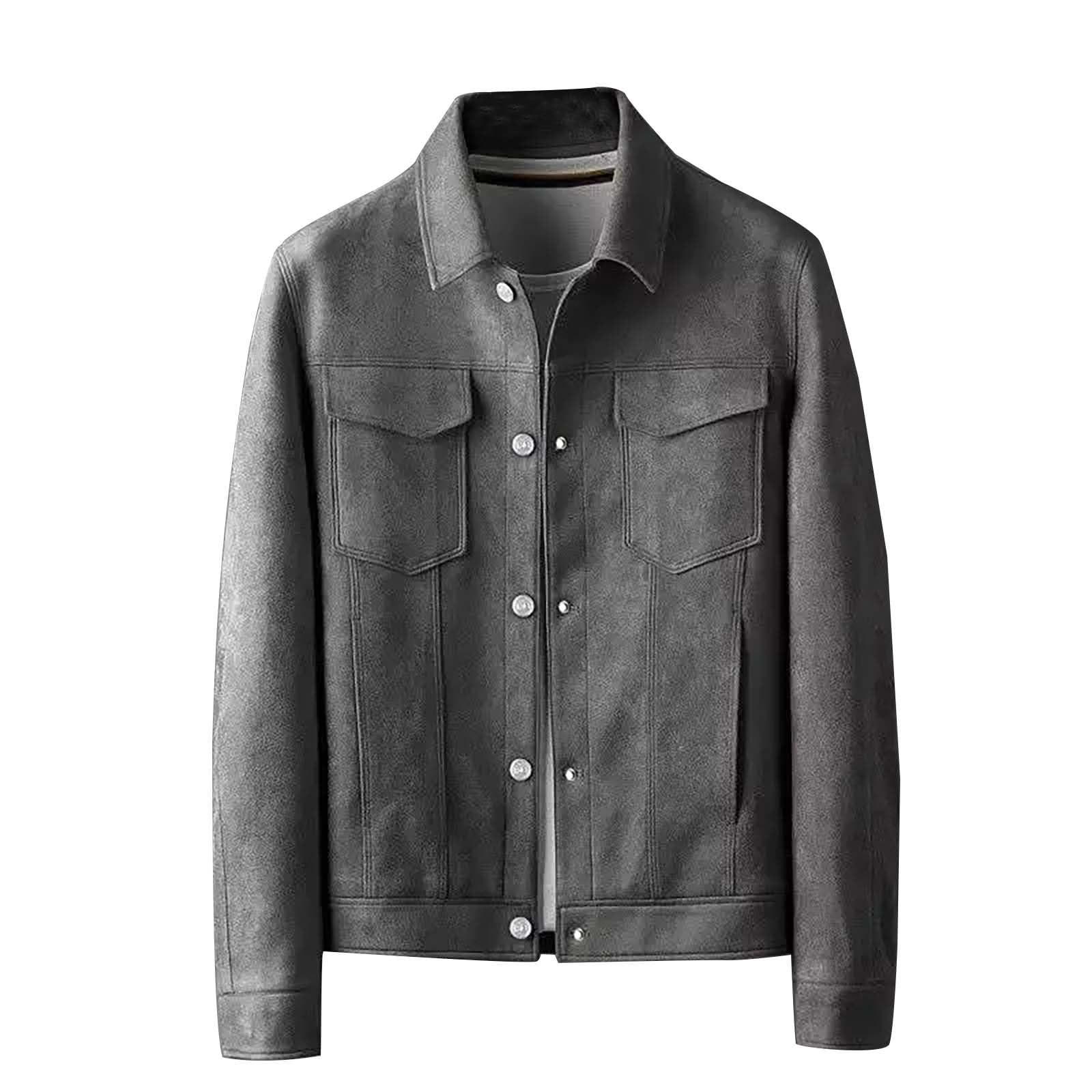 

Мужская однотонная куртка, зимнее замшевое пальто с карманами, рабочая куртка, верхняя одежда M