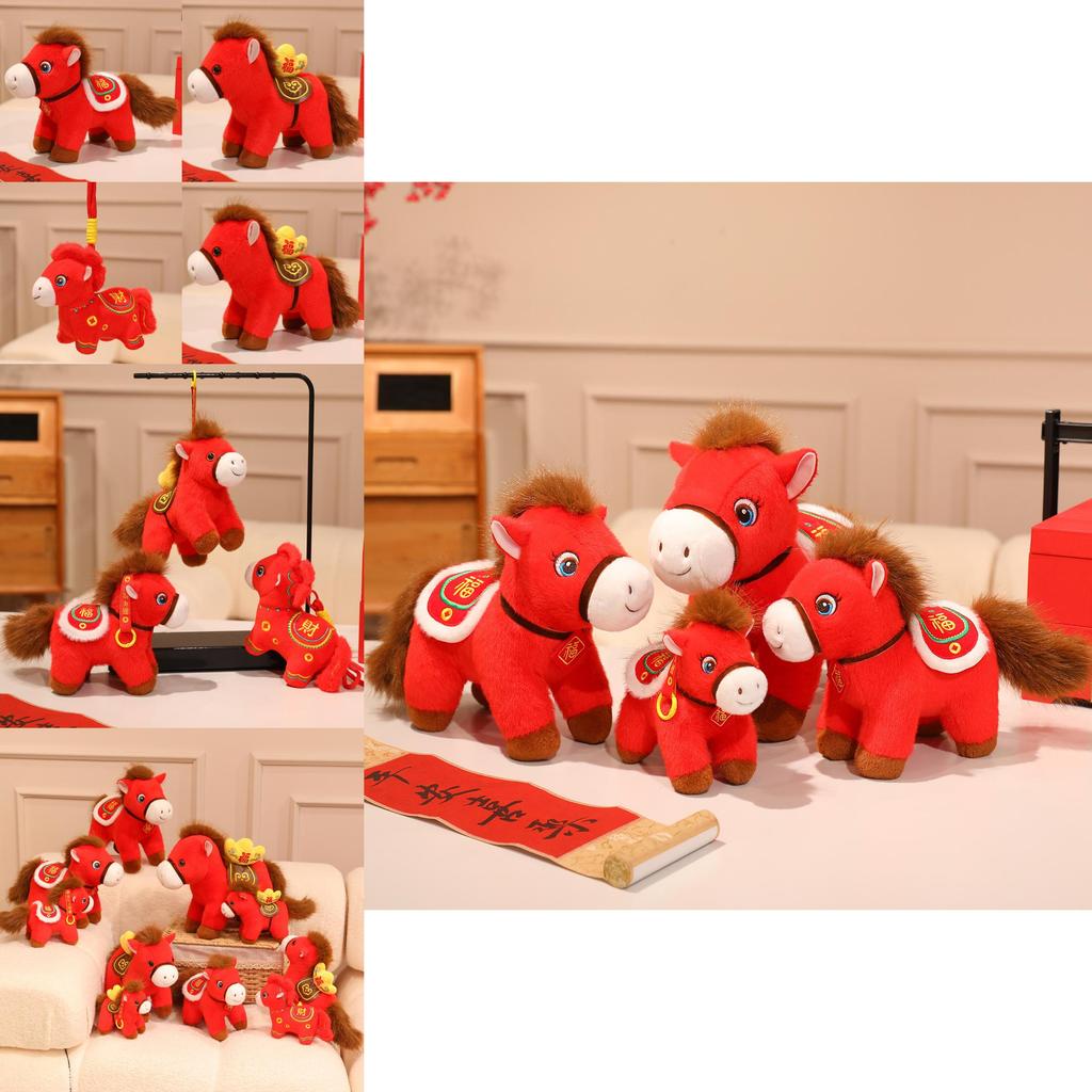Year Of The Horse Plush Toy With Soft Short Pile Material Good Luck Figurine For Lunar New Year Gift
