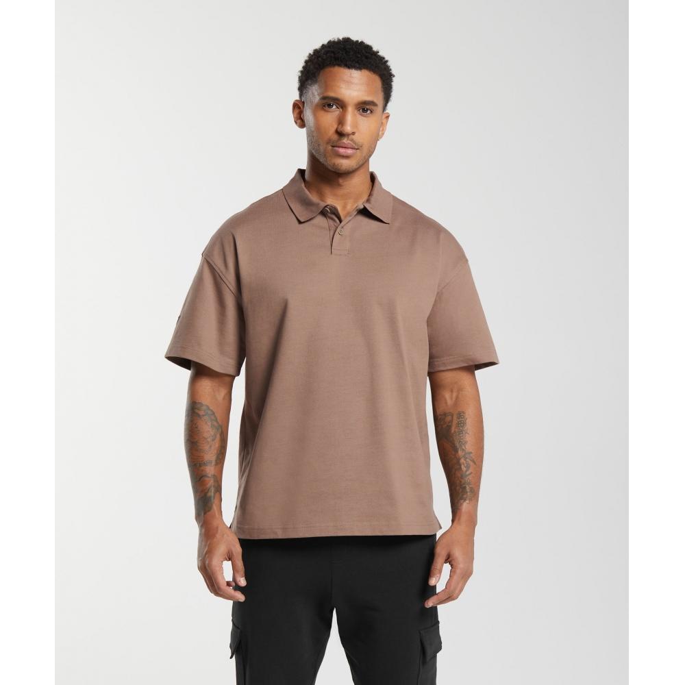 

Gymshark Short Sleeve Polo Mocha Mauve A5a5t Nccx XS
