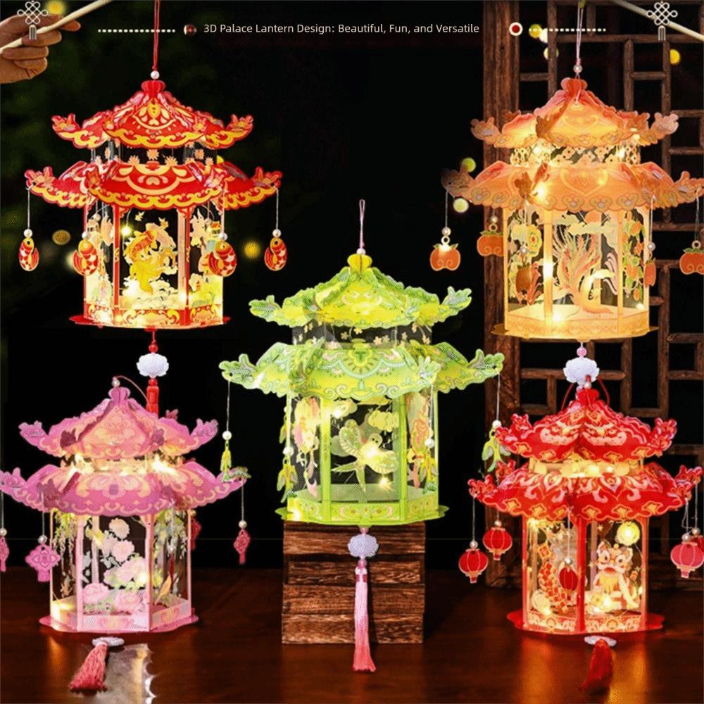 Handheld Chinese Lantern DIY Assembly Handheld Lantern Gifts Palace Lantern Mid-Autumn Festival