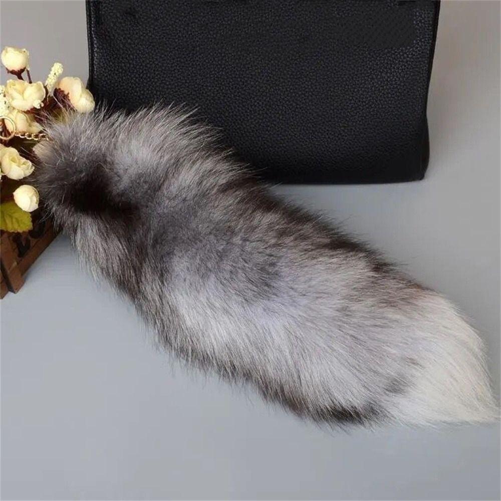 Pompoms Plush Tail Keychain Bag Tassel Fur Pendant Keyring Animal Tail Keychain  Car Keyring