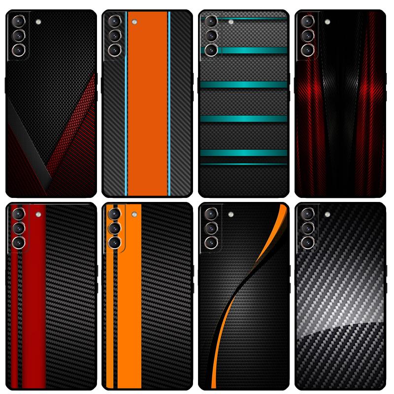 Car Carbon Fibre Pattern Case For Samsung Galaxy S9 S10 Plus S20 S21 FE S22 S23 Ultra Note 10 20 Ultra Phone Cover