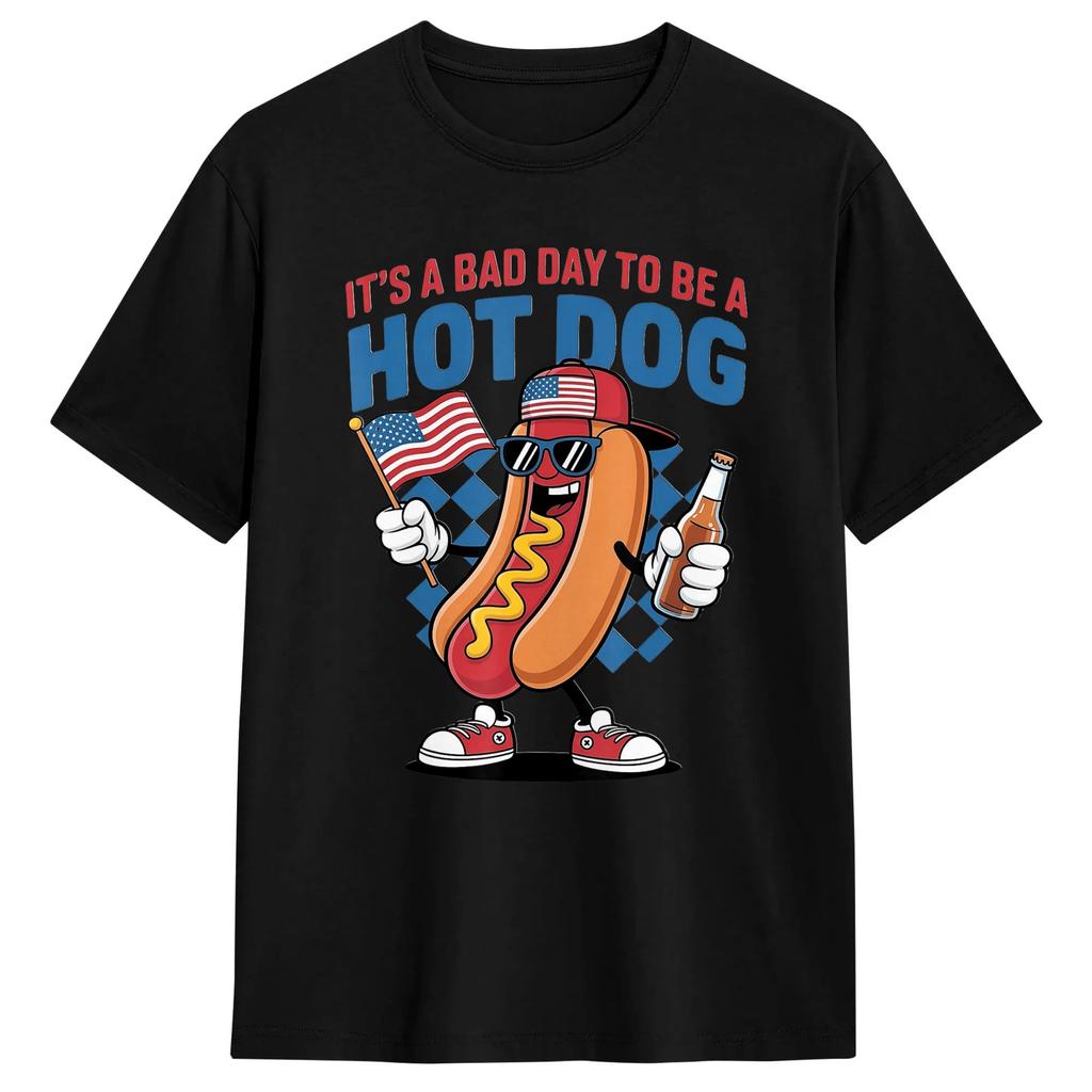 Bad Day To Be A Hot Dog Hot Dog Lover T Shirt Beach Y2k Basic Tshirts 100 Cotton Fashion Tshirt For Unisex Casual Tops