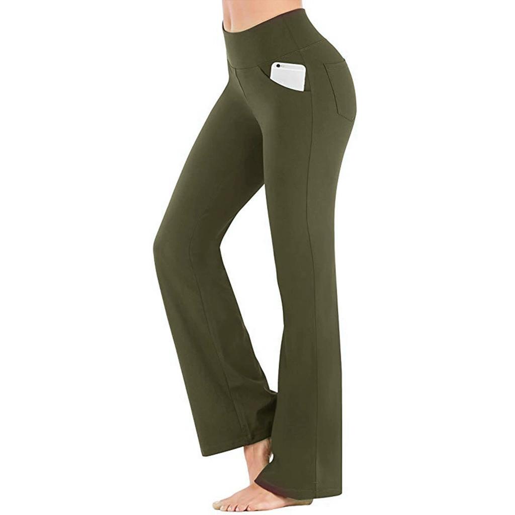 Women Flared Leggings High Waist Bootcut Yoga Pants Tummy Stretch Flared Trousers