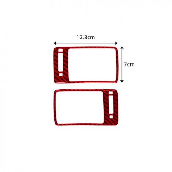 2Pcs Red Carbon Fiber Interior Side Air Vent Outlet Cover Trim For Honda Accord