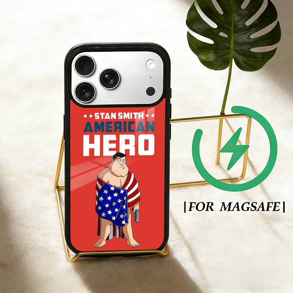 Cartoon A-American Dad  Phone Case For iPhone 17,16,15,14,13,12,Plus,Pro,Max For Magsafe Magnetic Wireless Charge