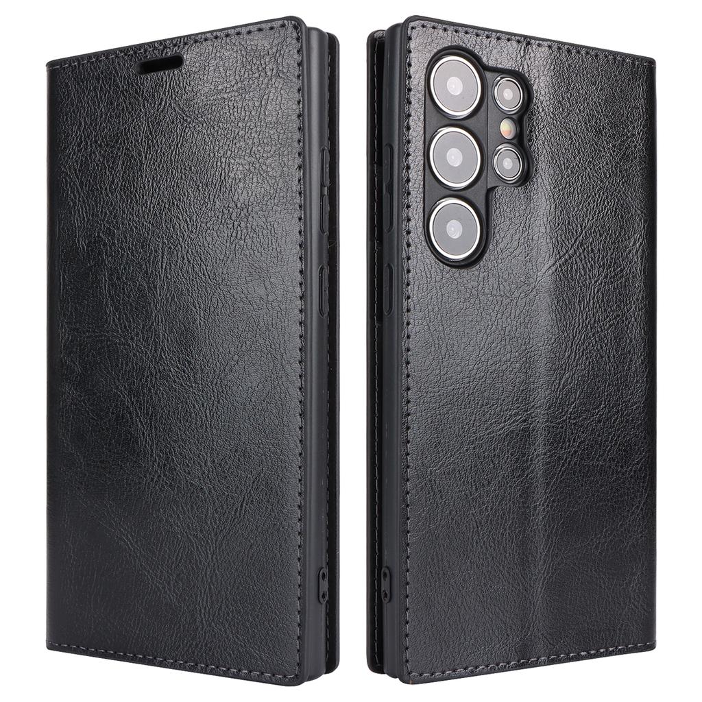 For Samsung Galaxy S24 Ultra Case Crazy Horse Texture Split Leather Phone Cover