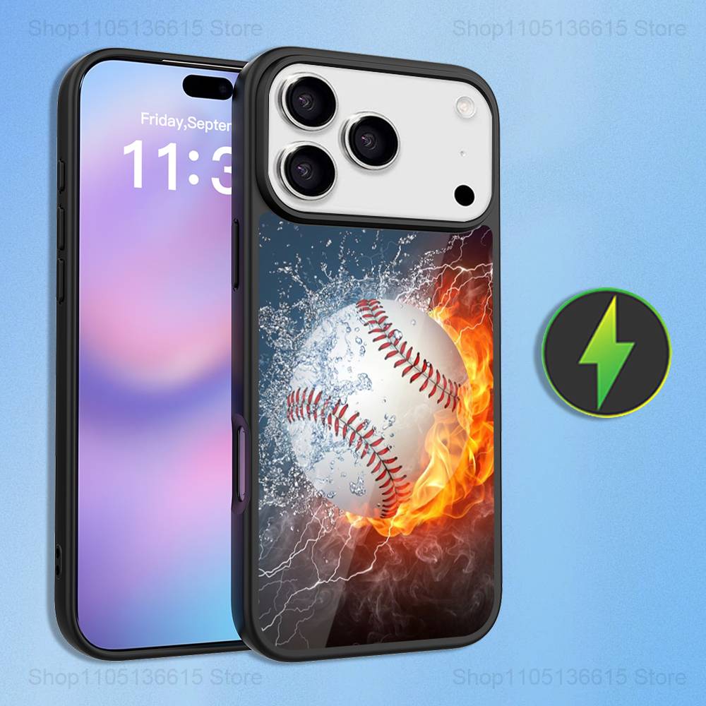 Sport Baseball Phone Case For iPhone 16,15,17,14,13,12,11,Pro,Max,Plus,Mini,Magsafe,Magnetic Wireless Charging Case