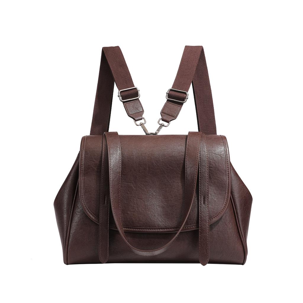 New stylish commuter handbag for women, niche large-capacity vintage messenger bag, high-end tote backpack