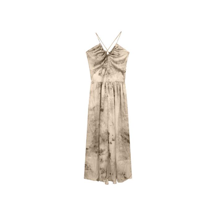 Sweet Spice Girl Floral Suspender Dress Fairy Summer Skirt Seaside Vacation Backless Sexy Temperament Waist Long Dress S