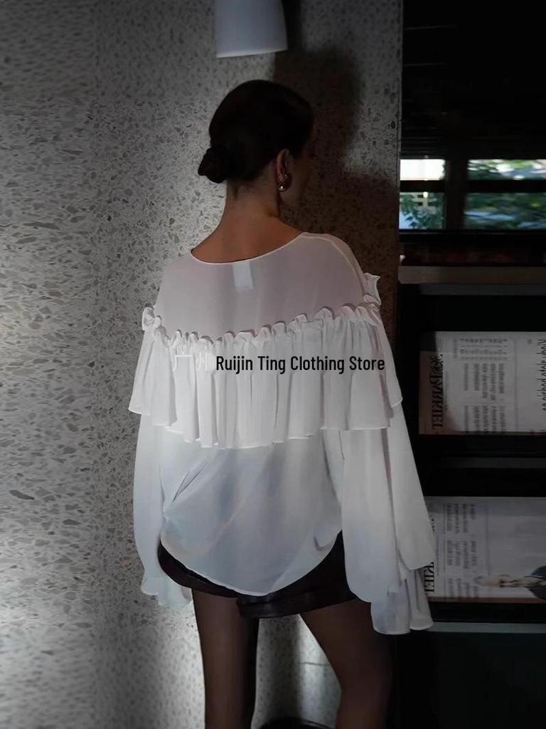 Long-Sleeve V-Neck Beach Cover-Up Top