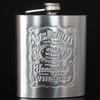 Elegant Portable 7oz Stainless Steel Flask With Embossed Design For Whiskey Lovers