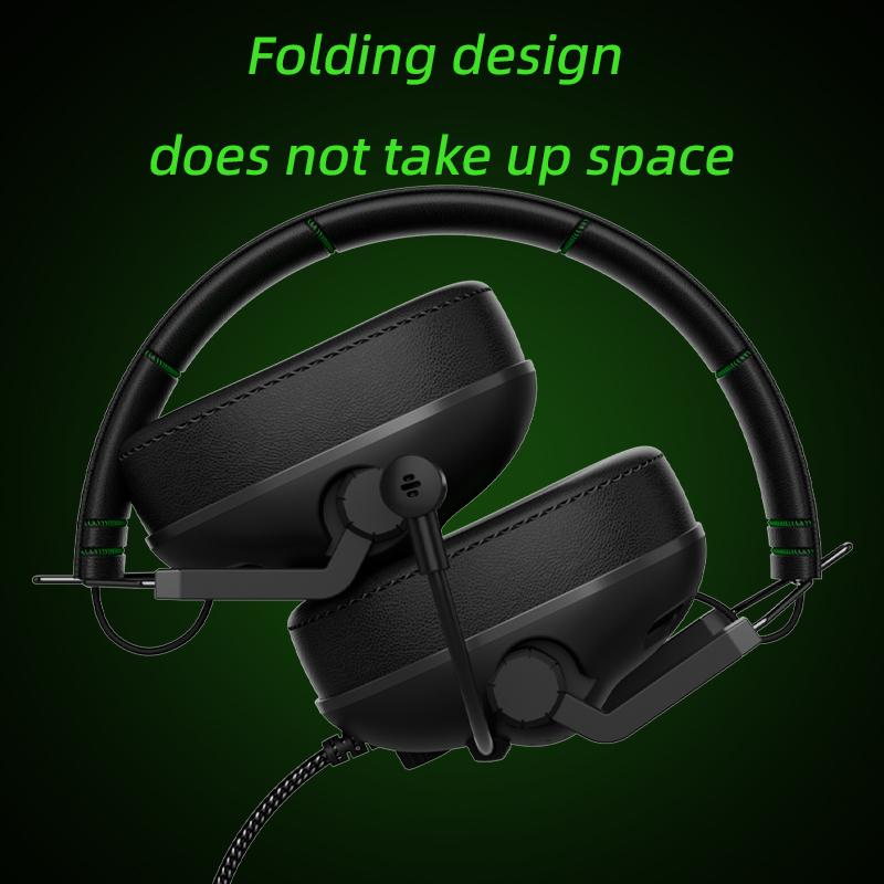 USB Jack 7.1 Virtual Channel Wired Headphones Headworn Game Earbuds With Microphone ENC Noise Cancelling Gaming Headset