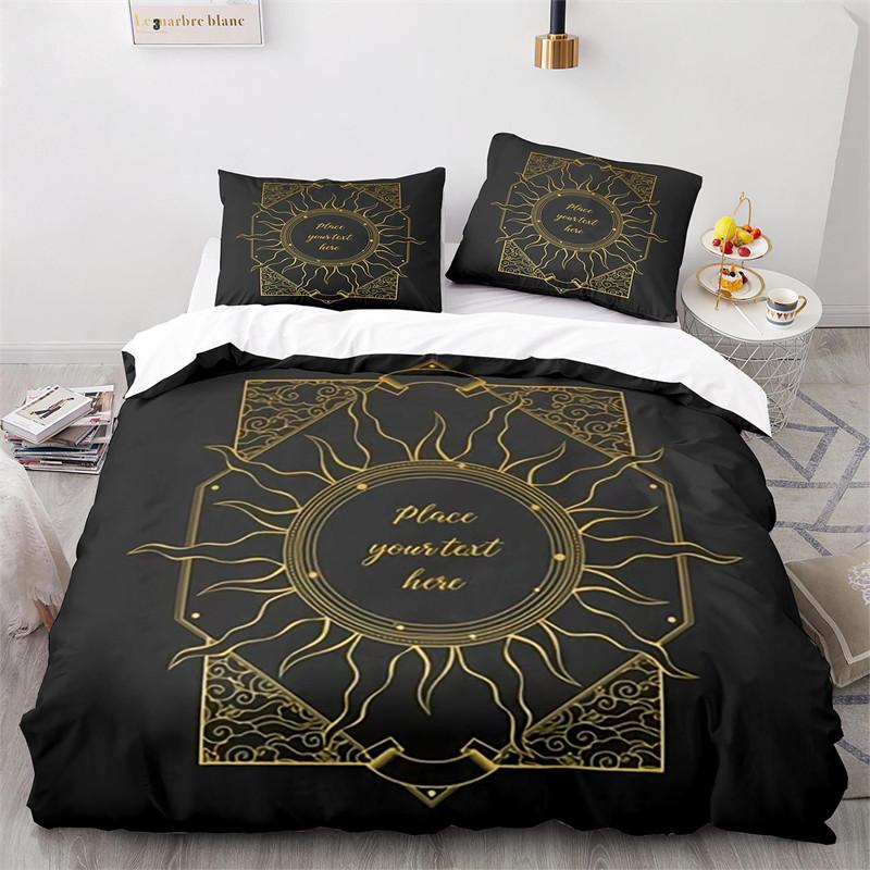 Boho Sun And Moon Duvet Cover Mysterious Astrology Bedding Set Microfiber Witch Wiccan Fortune-Telling Tarot Cards Quilt Cover