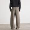 Qiandongge Anzughose Herren Herbst und Winter Old Money Stil Retro Weitbeinige Hose Trendige Marke Falten Bodenlang Lässige Hose