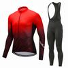 Mens Long Sleeve Cycling Jersey Set Breathable Quick Dry Bike Riding Sportswear