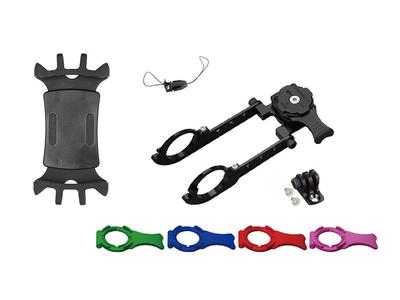 REC MOUNT+ Cycle Kit R Cycle1-Silicon Narrow Handlebar 31.8mm Universal Silicone Adapter AL6061 Aero Bar Compatible Bicycle Phone GPS Holder