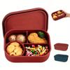 BPA-free Silicone Lunch Box 4 Compartments Food Storage Container Microwave Safe Lunch Box  Picnics