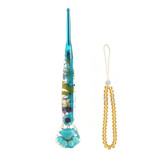Floral Resin Crochet Hook Dried Flower Clear Handle Crochet Hook 1 Pc