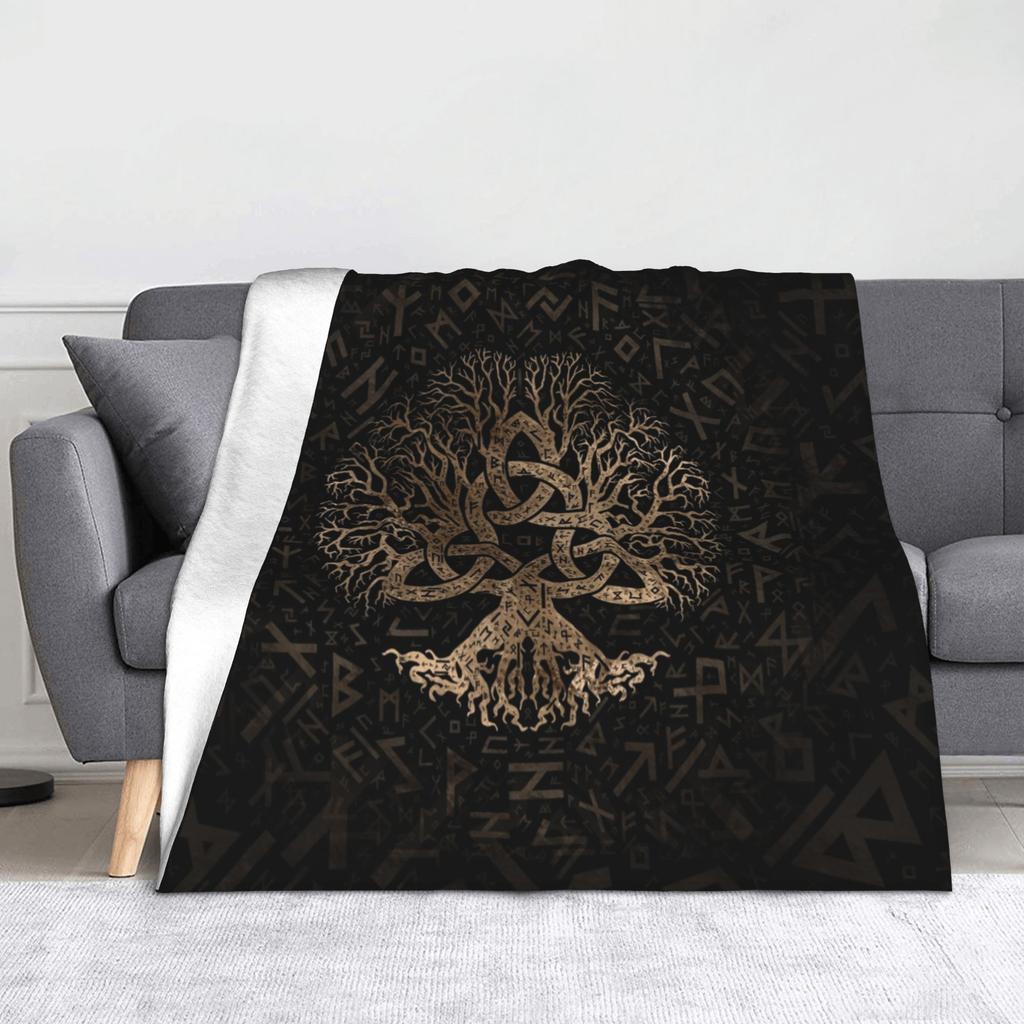 Mjolnir the Hammer of Thor Blanket Flannel Autumn/Winter Viking Breathable Soft Throw Blankets for Bedding Travel Quilt
