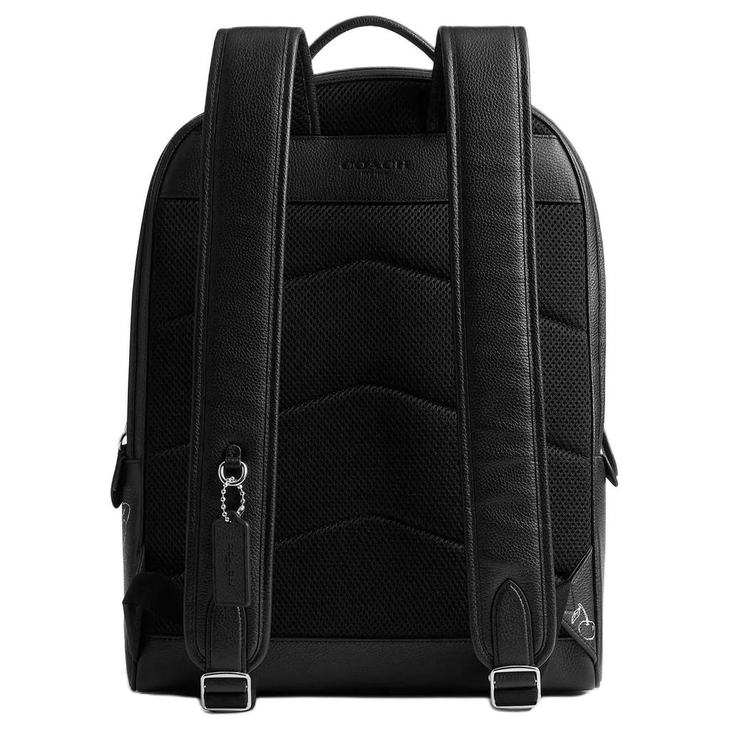 Coach Charter 30 Sketch Print Polished Pebble Leather Backpack Large Men Backpack Black CAJ84-BLC